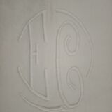 Old embroidered monogrammed sheet EC métis sheet 285 x 200 cm