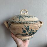 Vintage soup bowl in opaque porcelain from Gien - Glaieul model