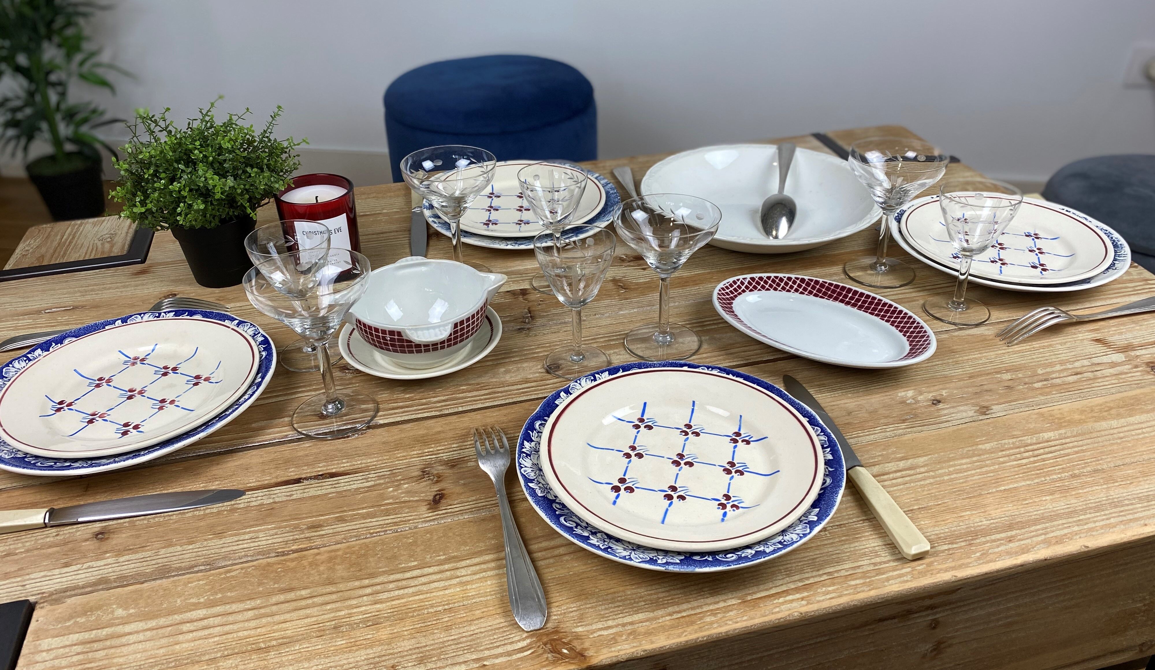 Service depareille glassware and earthenware -4 cutlery - 20 pieces