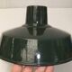 Old Industrial Enameled Sheet Metal Lampshade Bottle Green Pendant Chandelier