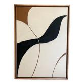 Black and brown relief painting