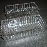 Art-deco molded glass bowls