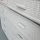 Vintage grey wood and rattan chest of drawers