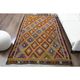 1970s Vintage Turkish Oushak Handmade Wool Cotton Orange Area Rug 160x263