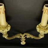 Large pair of Louis XVI style sconces from the 19th century - gilded bronze