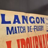 "Rugby Match" poster - City of Langon - 1930s