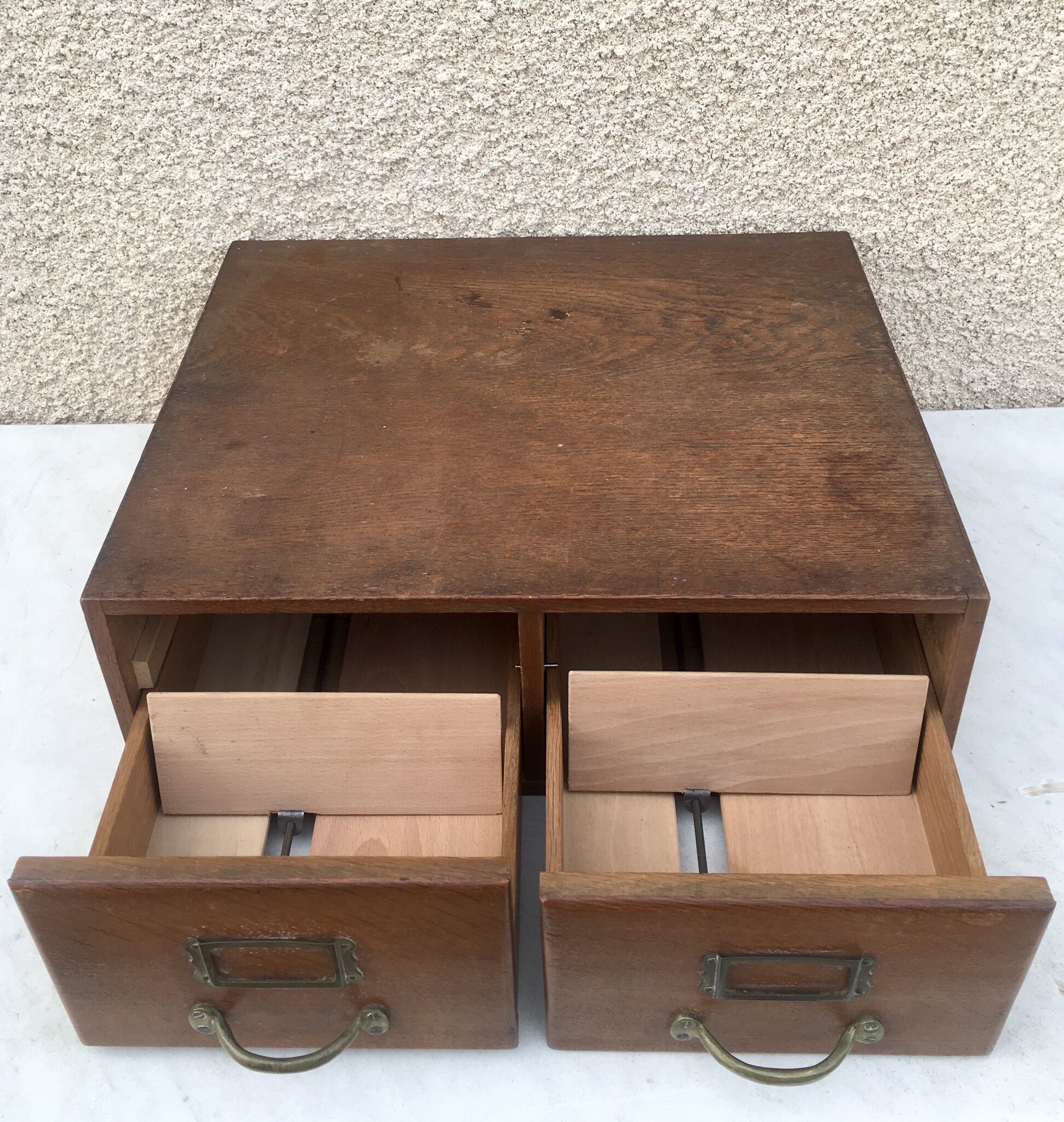 Old double drawer bookkeeper workbook