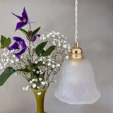 Vintage frosted glass tulip pendant light
