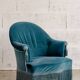 Fauteuil crapaud – Velours bleu