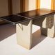 Vintage metal desk, desk with drawers and folding shelf, vintage desk