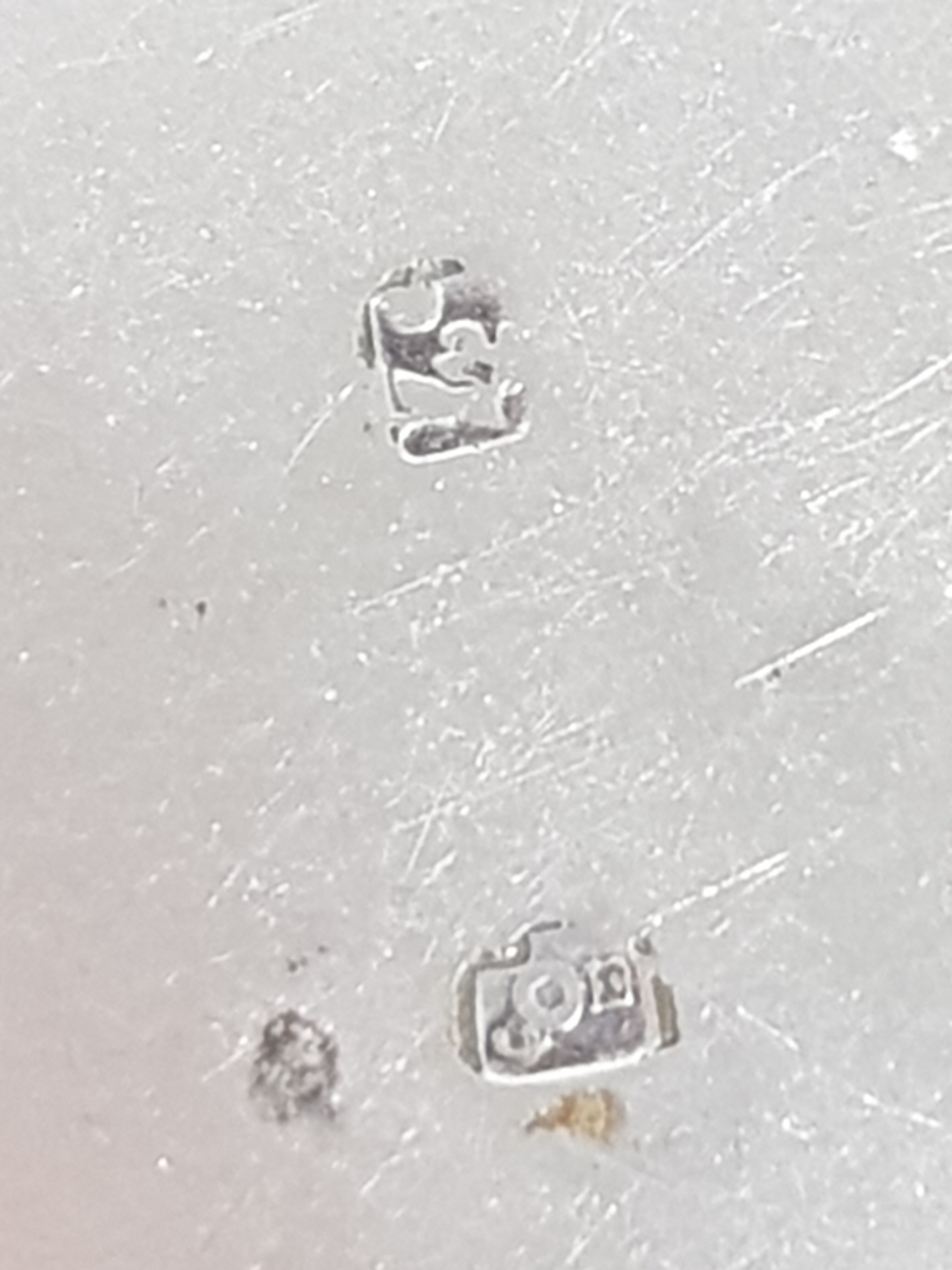 Art Deco-style old silver metal Timbale monogrammed LP