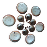Service à café tasses et soucoupes en grès de Puisaye de Jean-Pierre Prud’homme