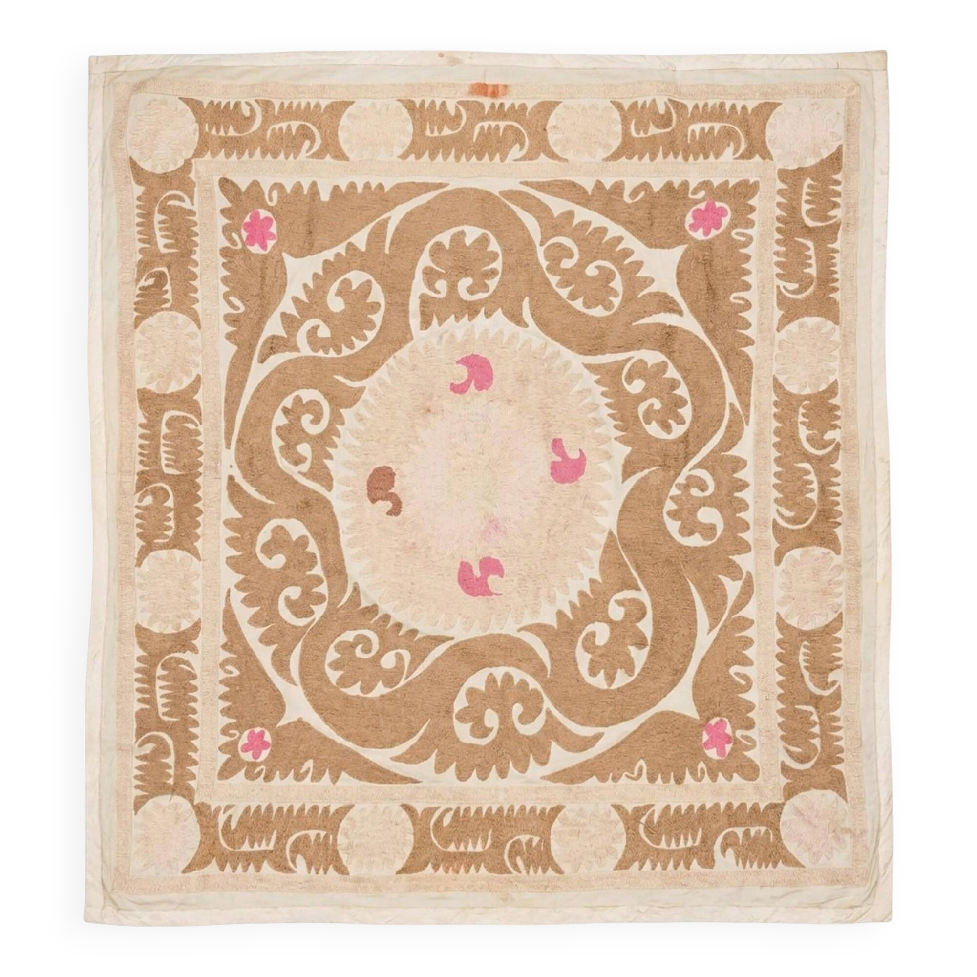 Vintage hand-embroidered tablecloth 141x154 cm