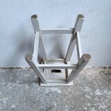 White wooden workshop stool