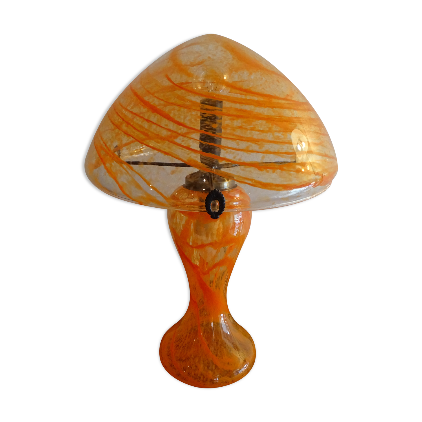 Blown glass mushroom lamp