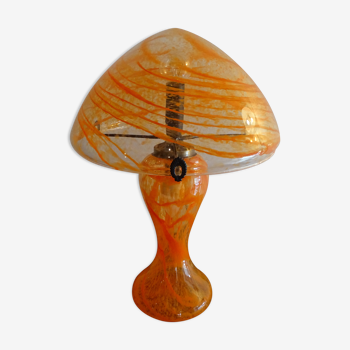 Blown glass mushroom lamp