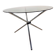 Vintage round table with smoked glass and foldable chrome legs.