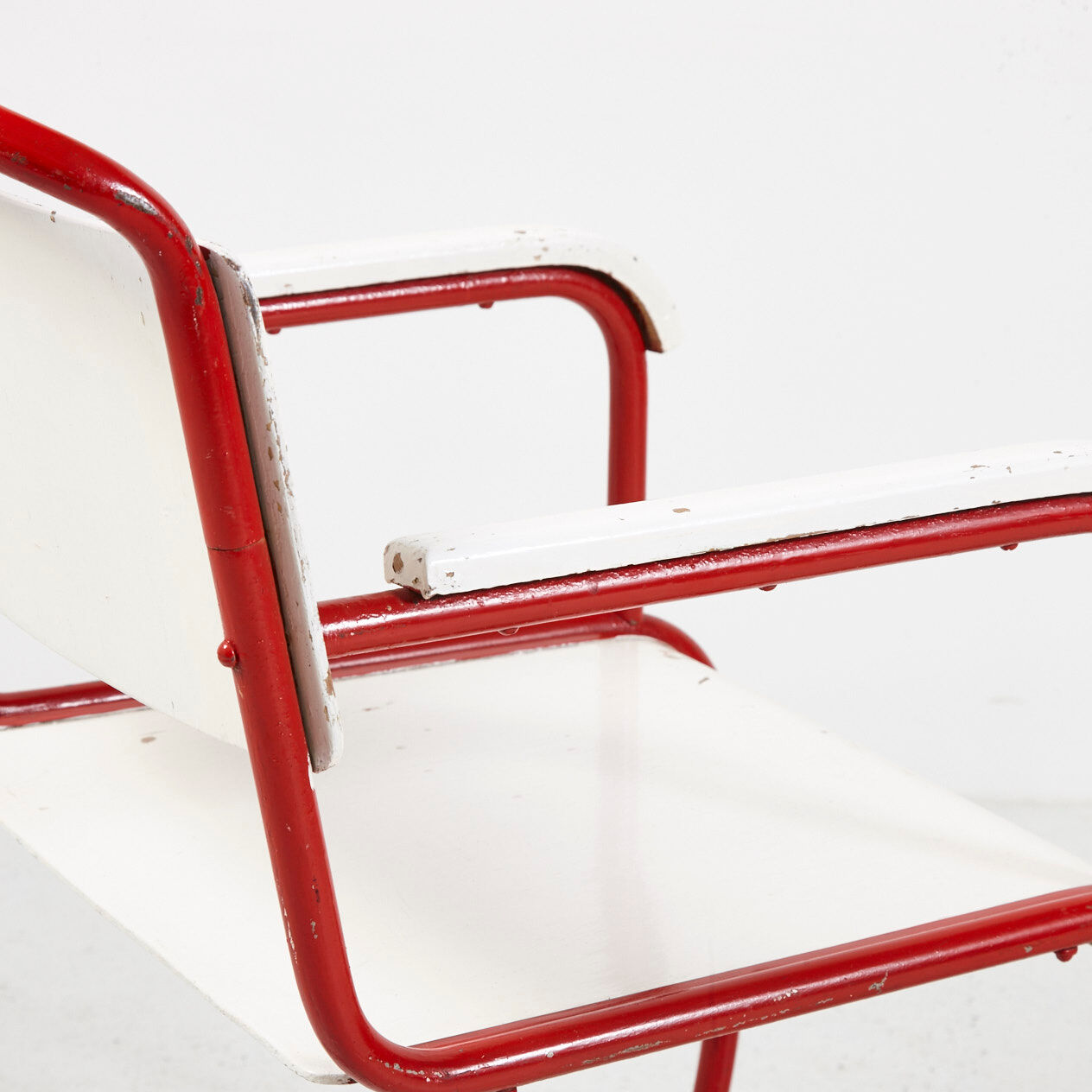 Red & white bauhaus armchair
