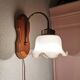Vintage wall lamp with 70s glass cap