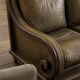 Pair of vintage cognac leather armchairs & solid wood – club/lounge style