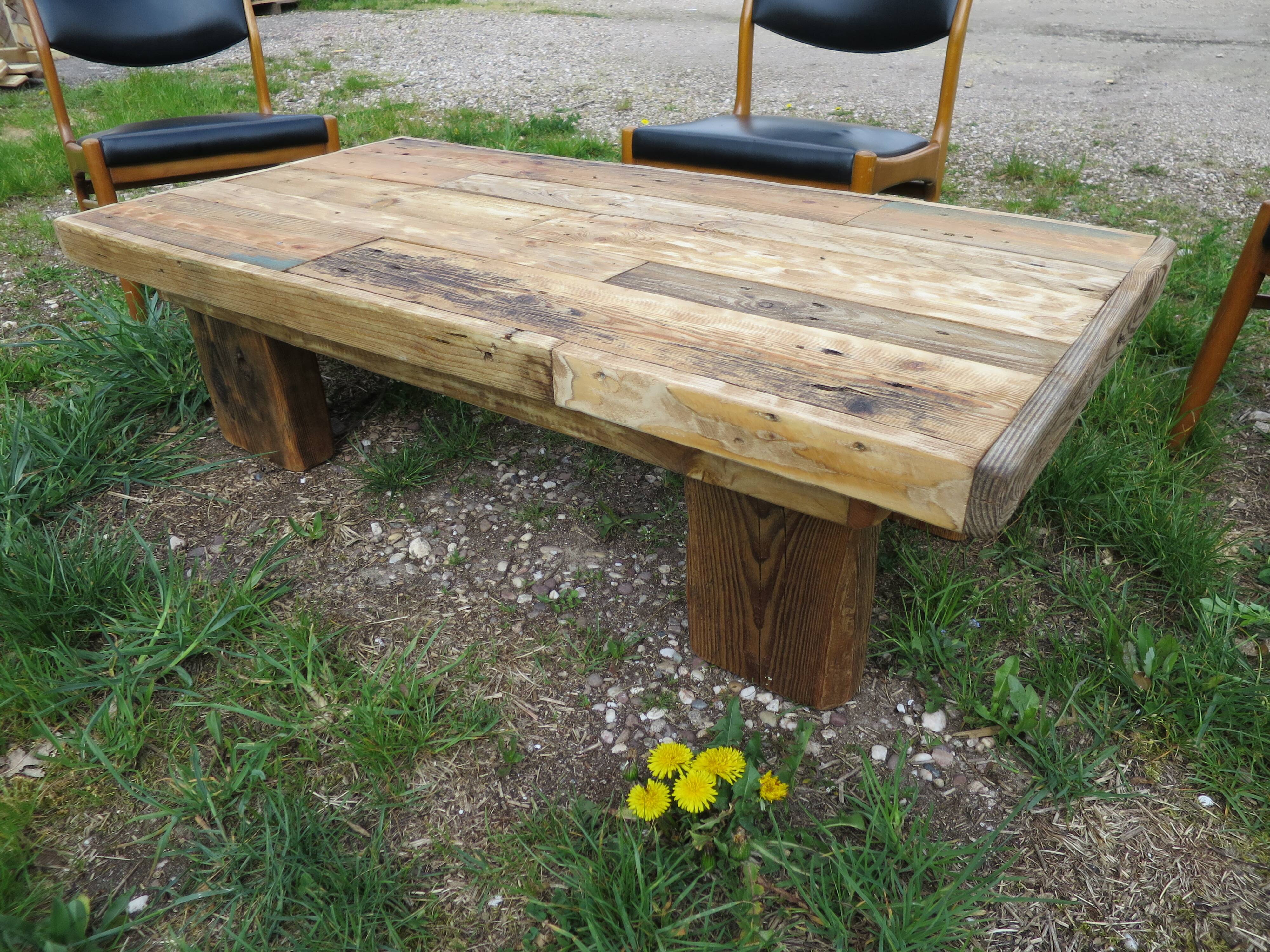 Rustic coffee table firm atmosphere