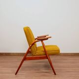 Pair of armchairs in natural wool, gilt, 1960.