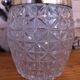 Seau à glace en verre coupé de style baril Français vintage, poignée décorative en métal 4506