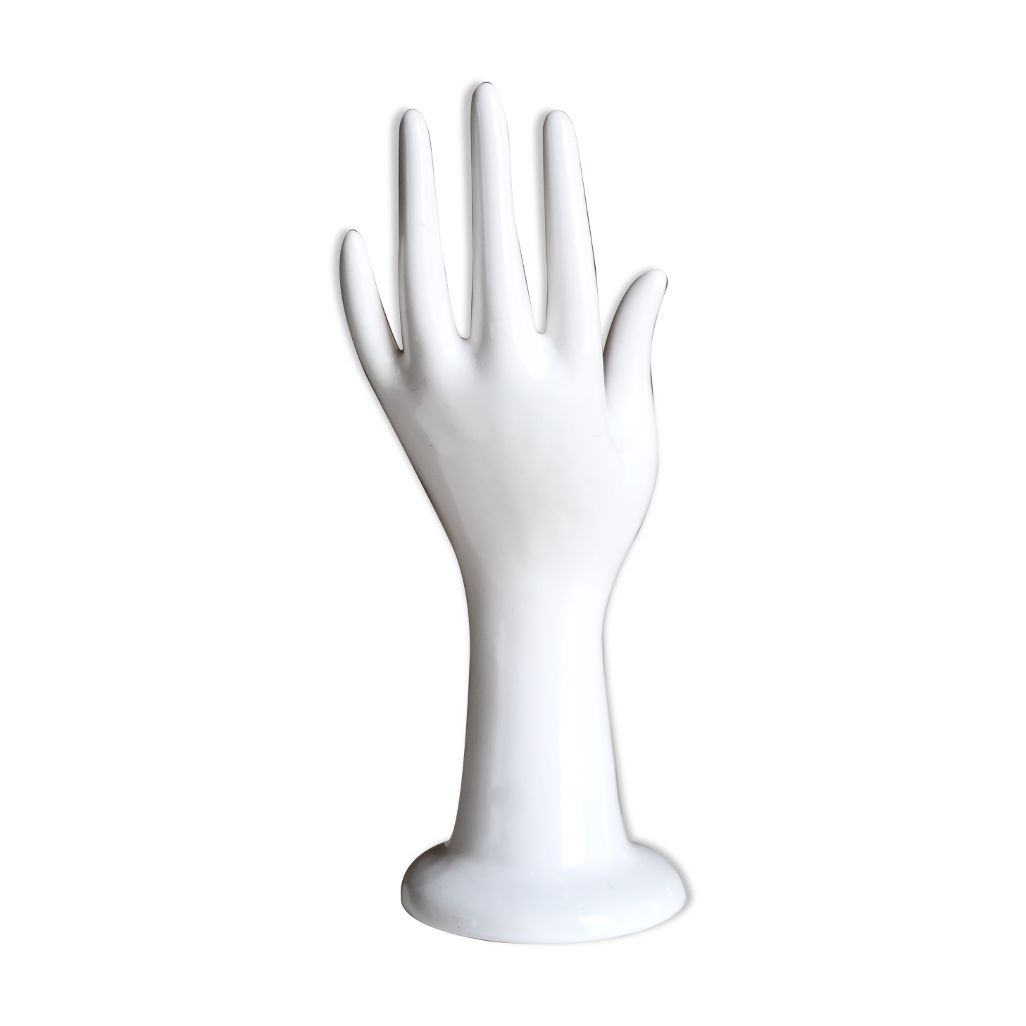 Main baguier ou vase porcelaine blanche années 70