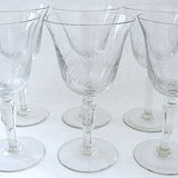 Suite of six crystal standing glasses