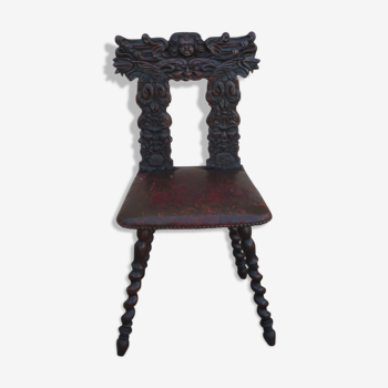 19th century carved wooden chair