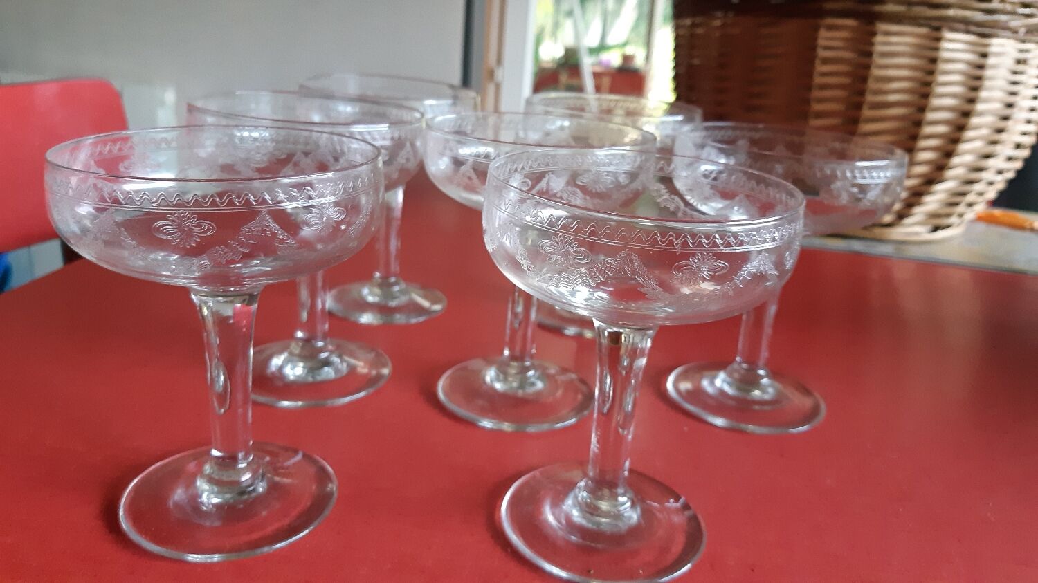 Old champagne glasses