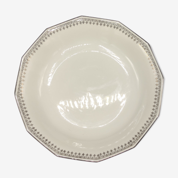 Hollow dish in Limoges porcelain - White and Silver