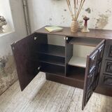 Brutalist sideboard attributed to De Coene, 1970s