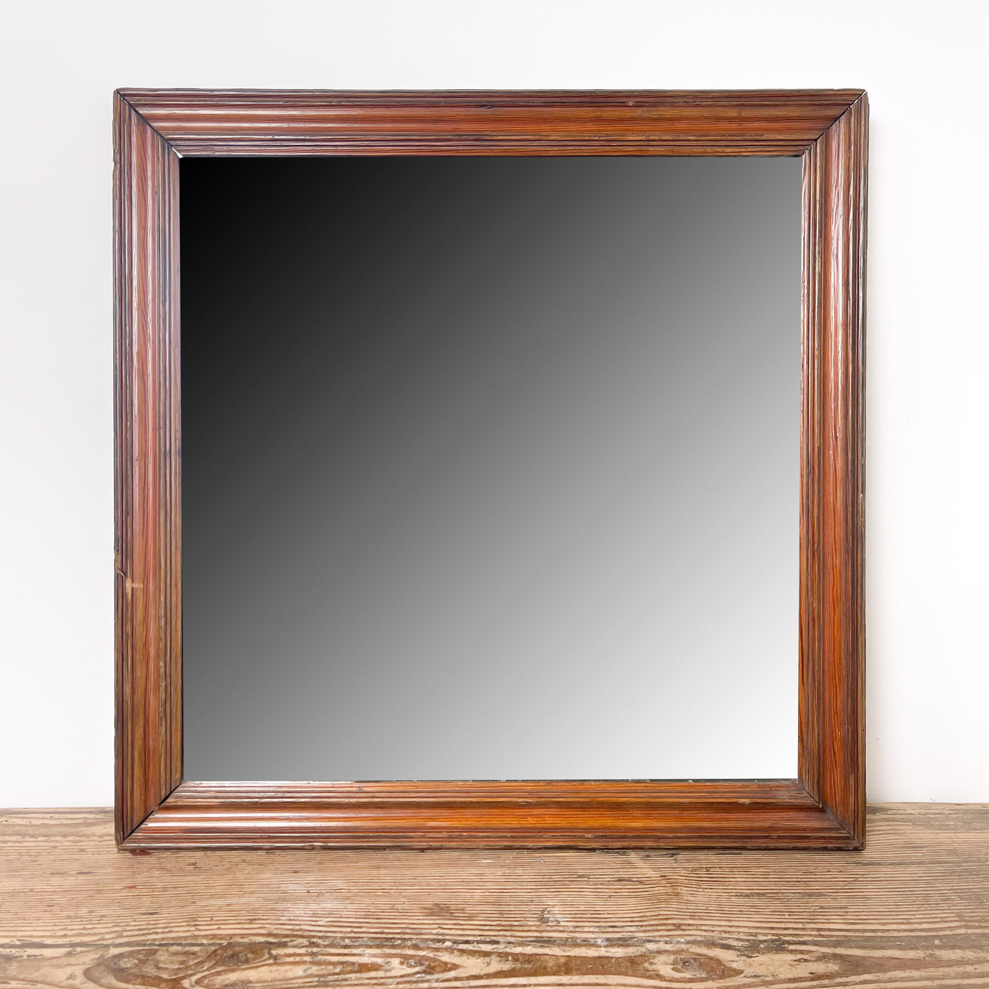 Antique foxed mirror square