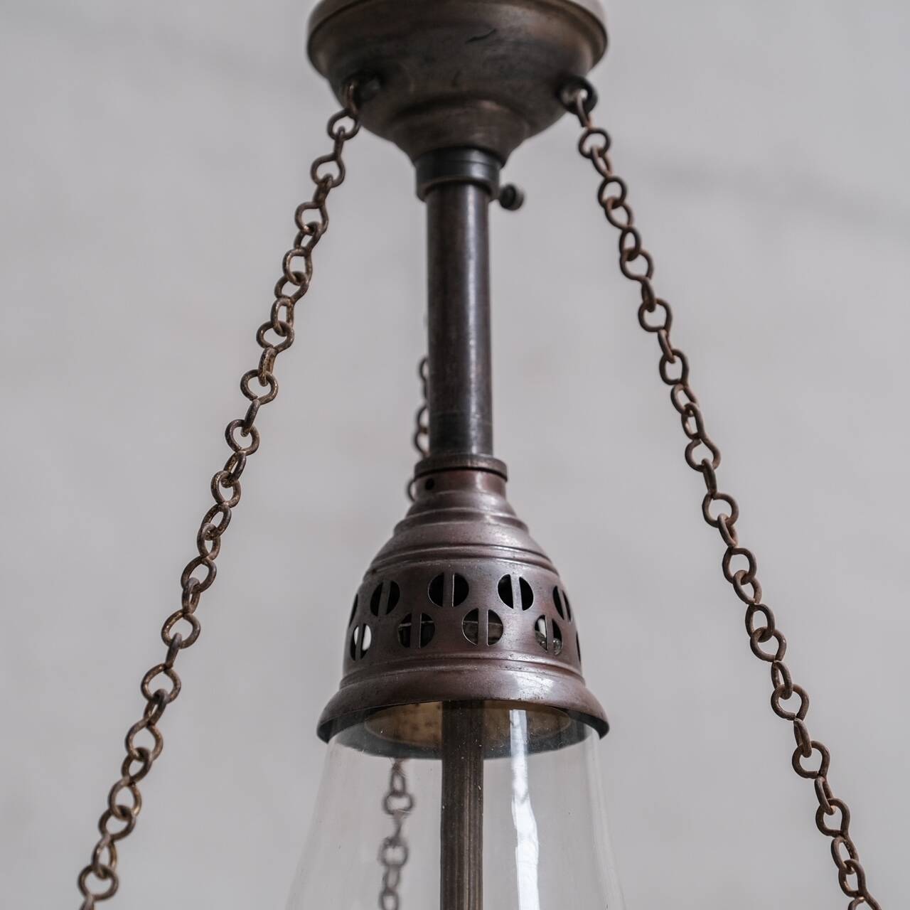 Two Tone Large Antique Pendant Light