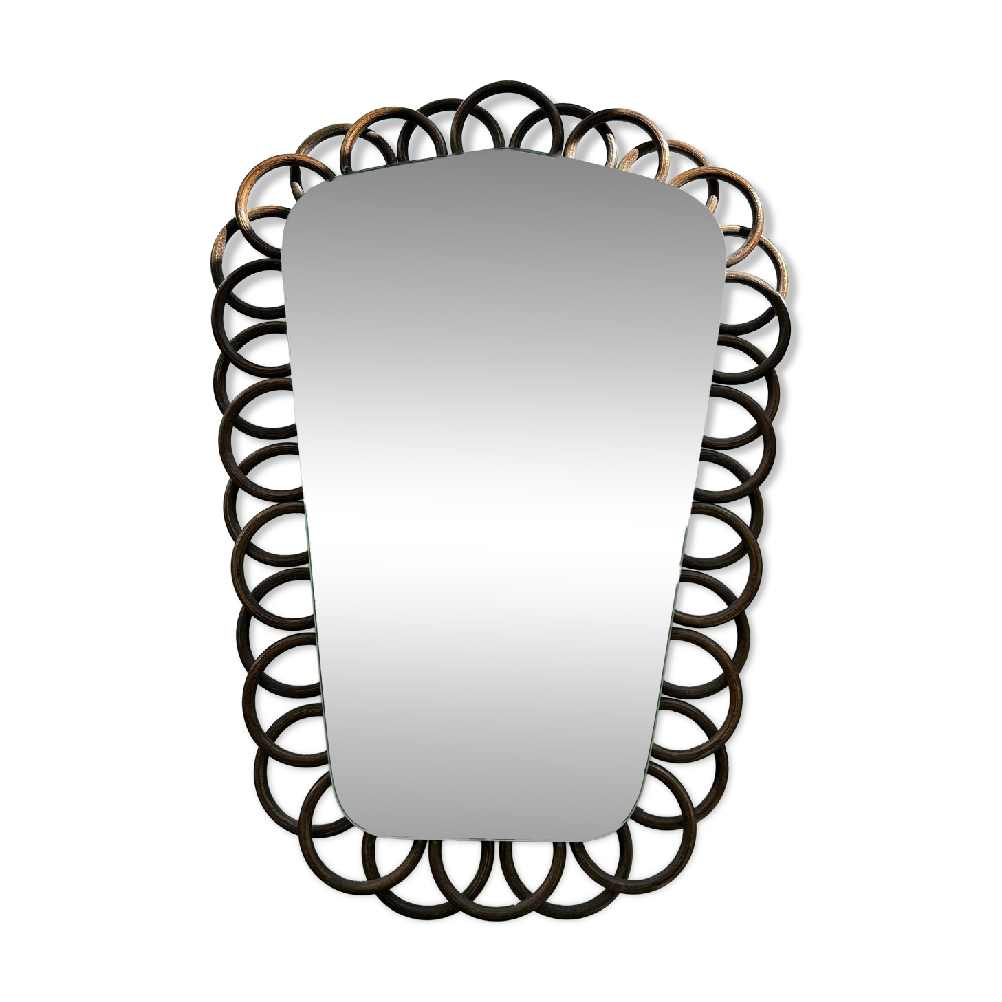 Rattan rear-view mirror