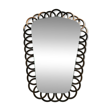 Rattan rear-view mirror