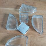 Appetizer tray with cups and Art Deco mirror tray