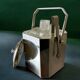 Romeo Rega chromed ice bucket with tongs, Italy, 1970s