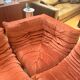 Togo set by Michel Ducaroy for Ligne Roset – 4 pieces in orange velvet.