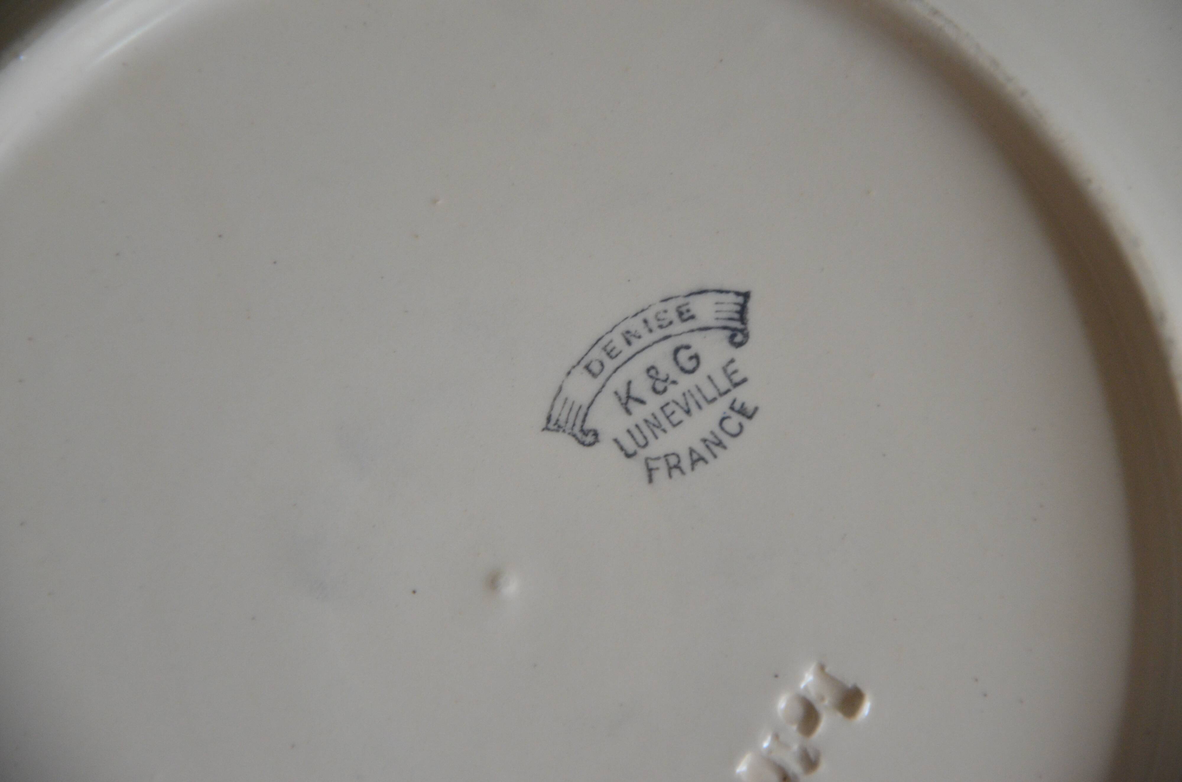 Pie dish K-G Lunéville France, Denise collection