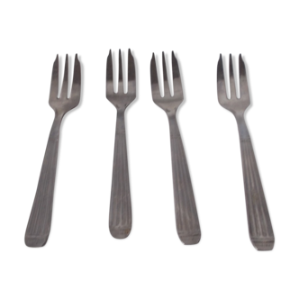 Lot 4 stainless steel oyster forks