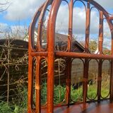 Library, vintage rattan shelves