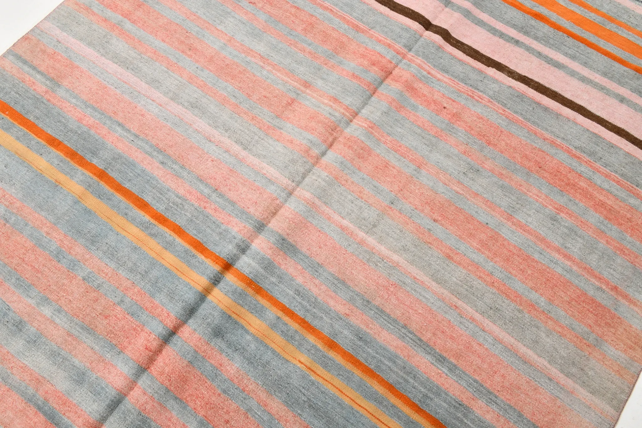 Dusty Pink Vintage Kilim Rug, Turkish Striped Bohemian Bedroom Decor 6x7