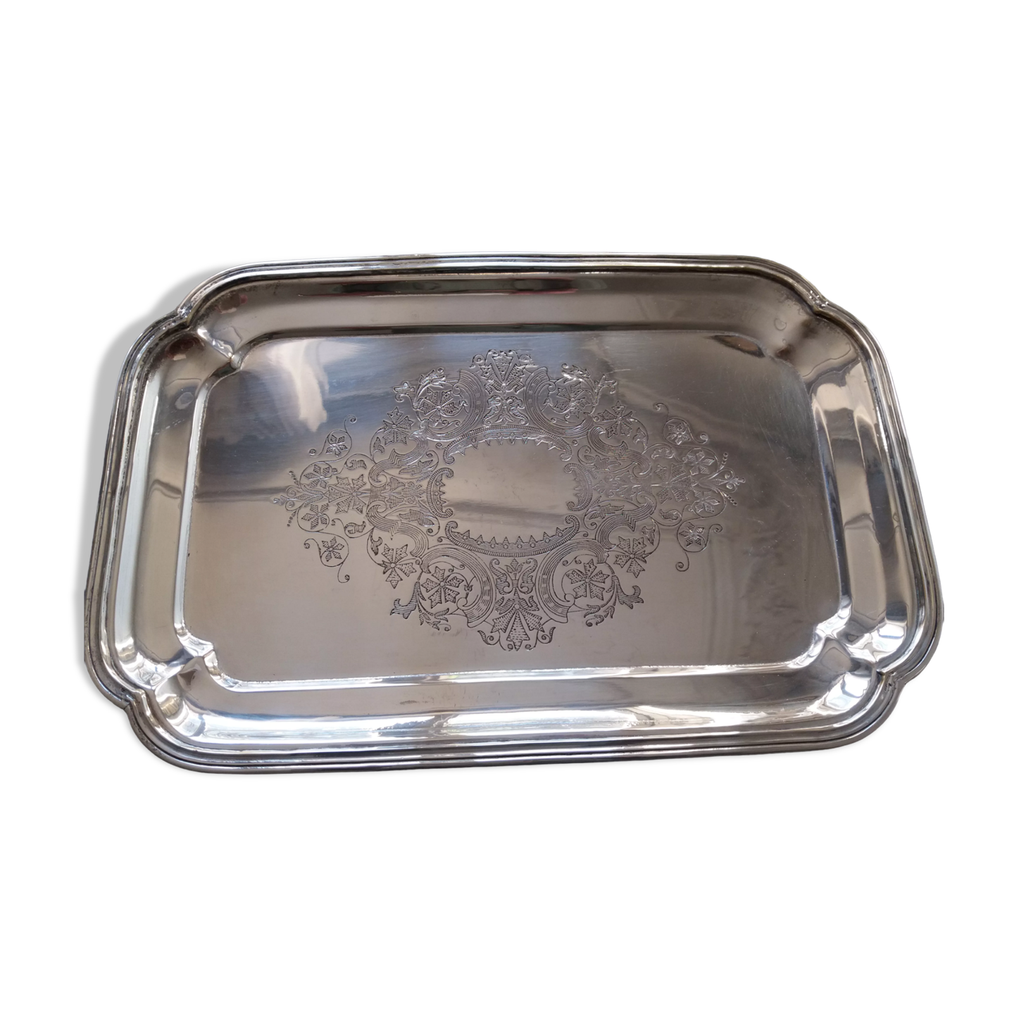 Small rectangular silver metal top