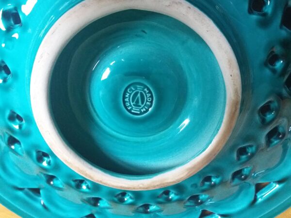 Coupe à fruits Verceram barbotine vert éméraude 37cm