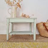Antique table - patinated light green side table