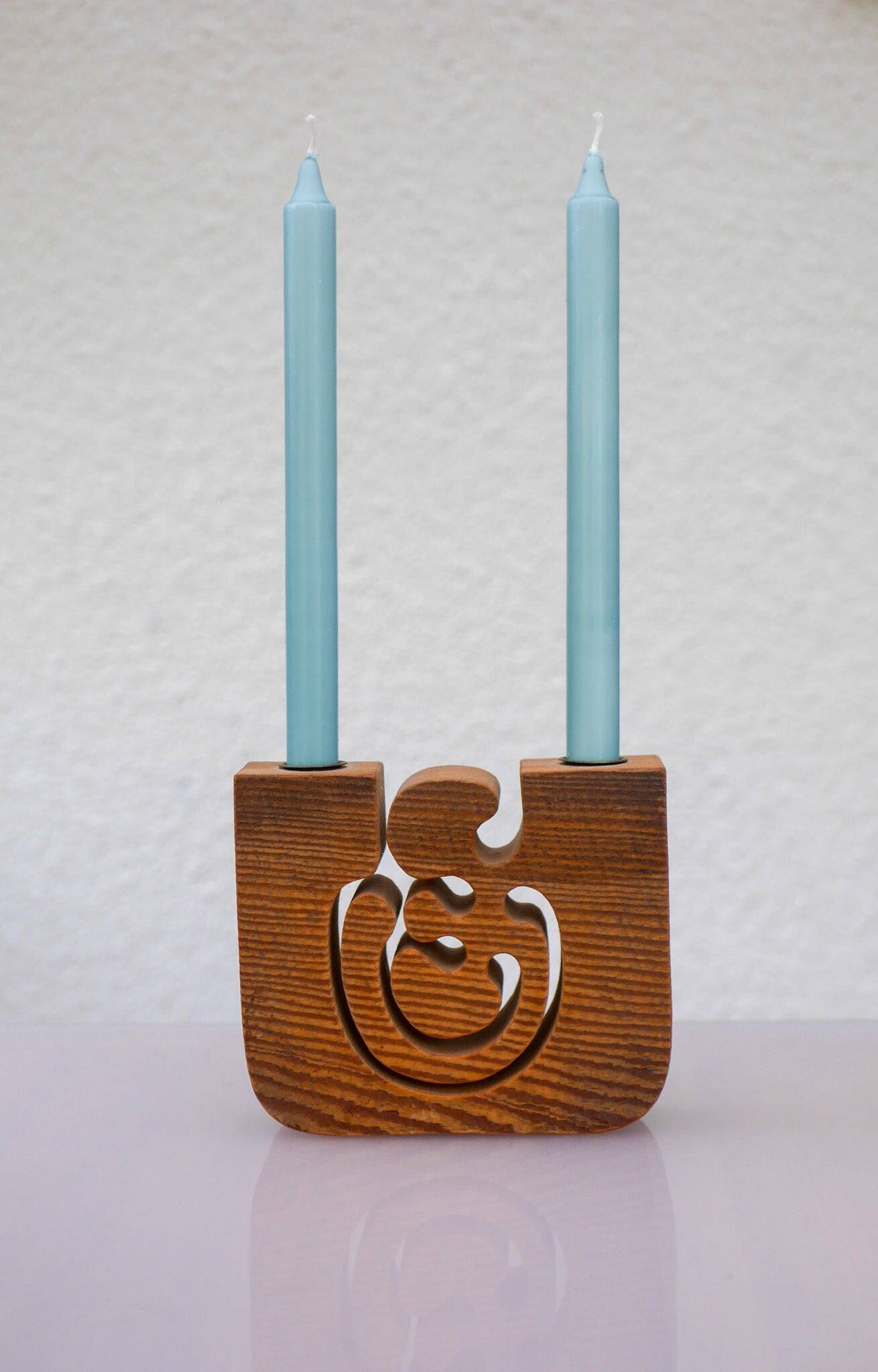 Scandinavian Modern Candle Holder in Wood by Gunnar Kanevad, Sweden, Organic Shape
