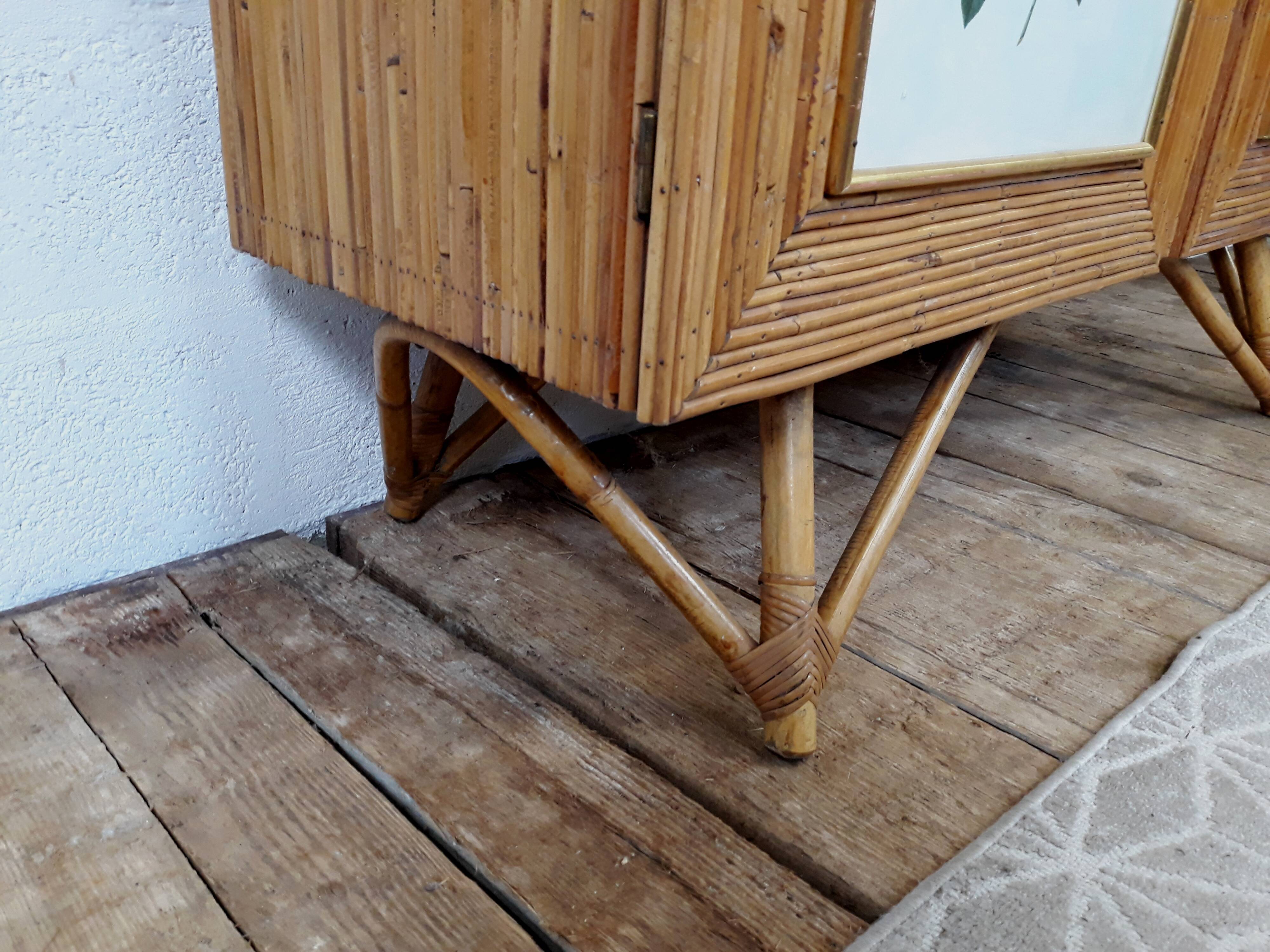 Armoire vintage en rotin