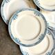 6 assiettes plates Longchamp en terre de fer, service "Lily"